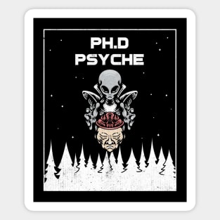 Psychology Ph.D Graduation Funny Alien design Magnet